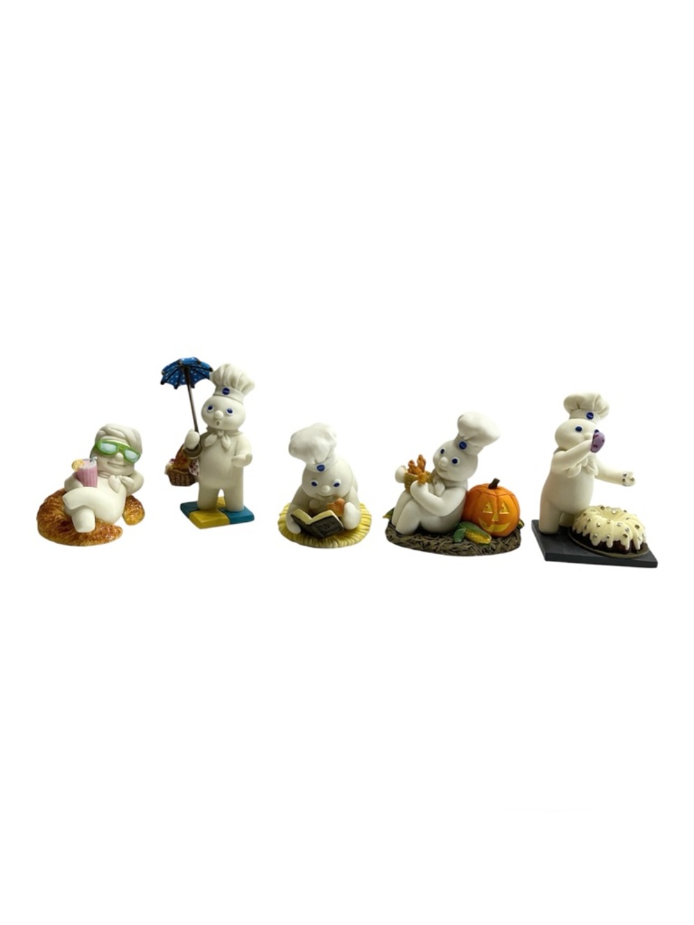 Lot Of 5 Vintage 1997 Danbury Mint Pillsbury Doughboy Calendar Figurines